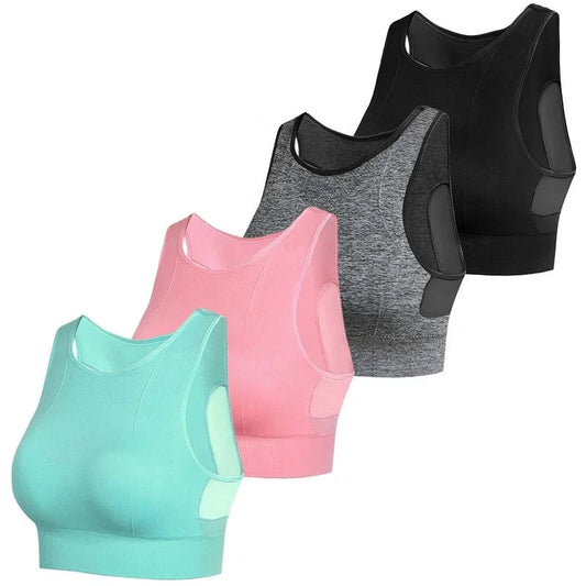 Mesh Beauty Back Breathable Wirefree Sujetador Deportivo Plus Size Running Fitness Yoga Bra Seamless Sports Bras For Womens