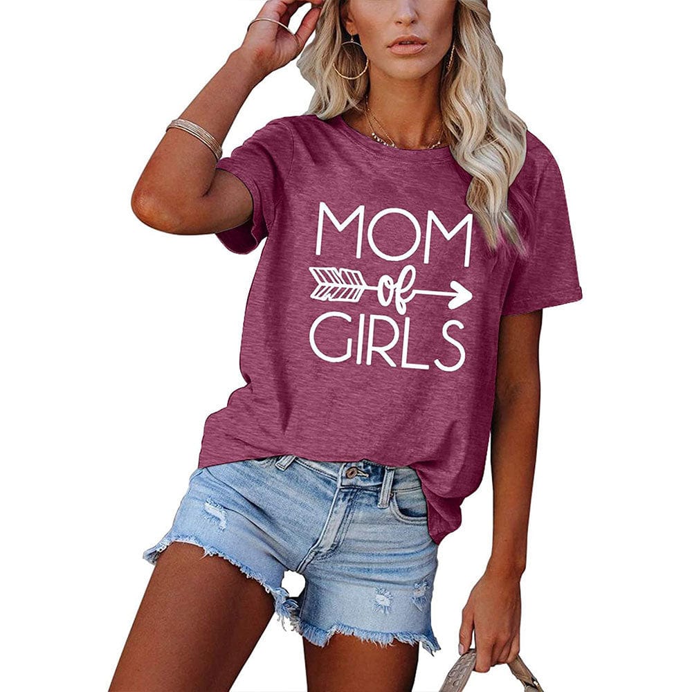 MOMORGIRLS letter printed round neck short sleeve T-shirt