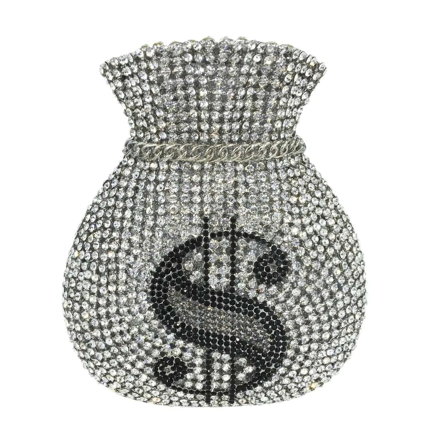 money sign-silver Dropshipping fashion apple shaped evening bag crystal rhinestone clutch bag purse for women luxury