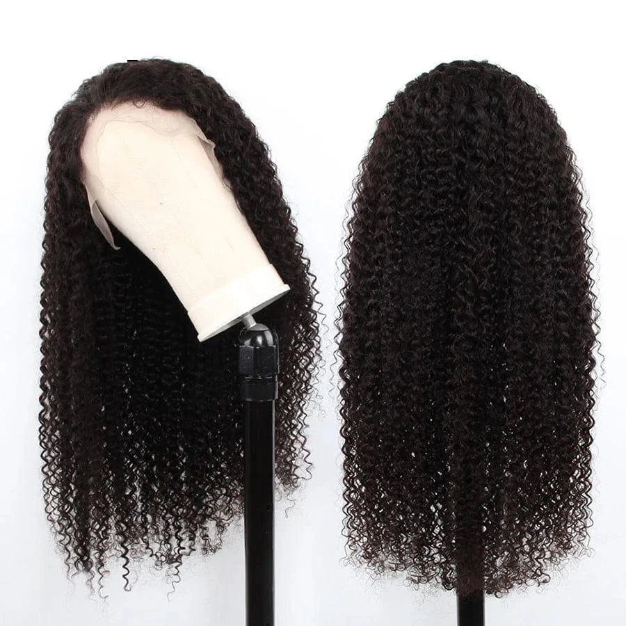 Mongolian kinky curly human hair lace front wig 13x4 13x6 cuticle aligned hair transparent pre plucked lace wig with baby hair