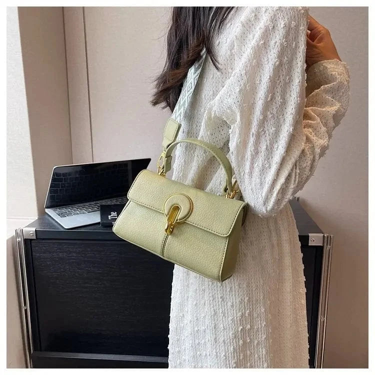 Moon Lock Litchi Pattern Shoulder Crossbody Bags For Women 2023 Luxury Designer PU Leather Armpit Ladies Handbags And Purses