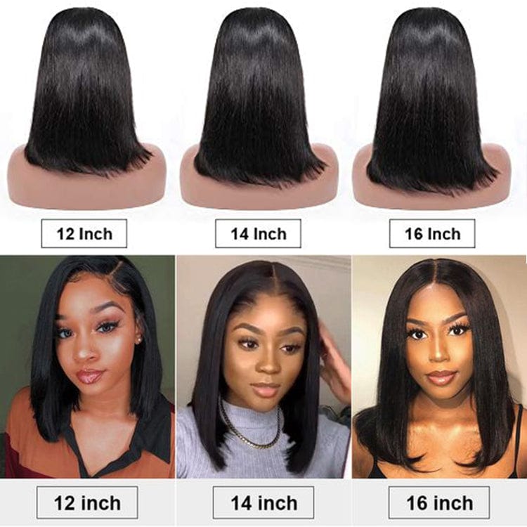 Moonhair 150 Density Black Color 4X4 5X5 13X4 Lace Closure New Design Short Human Hair Peruvian Bob Wigs Lace Front