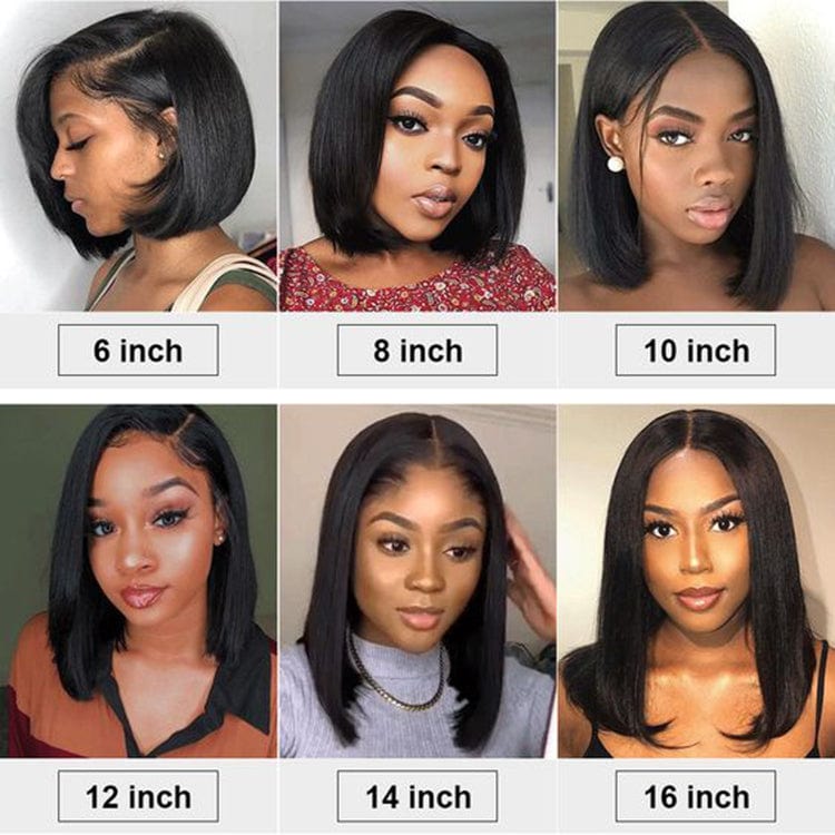 Moonhair 150 Density Black Color 4X4 5X5 13X4 Lace Closure New Design Short Human Hair Peruvian Bob Wigs Lace Front
