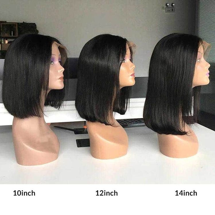 Moonhair 150 Density Black Color 4X4 5X5 13X4 Lace Closure New Design Short Human Hair Peruvian Bob Wigs Lace Front