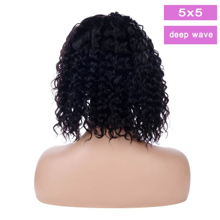 Moonhair 150 Density Black Color 4X4 5X5 13X4 Lace Closure New Design Short Human Hair Peruvian Bob Wigs Lace Front