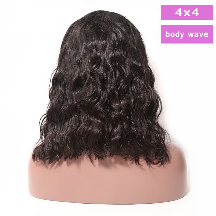 Moonhair 150 Density Black Color 4X4 5X5 13X4 Lace Closure New Design Short Human Hair Peruvian Bob Wigs Lace Front