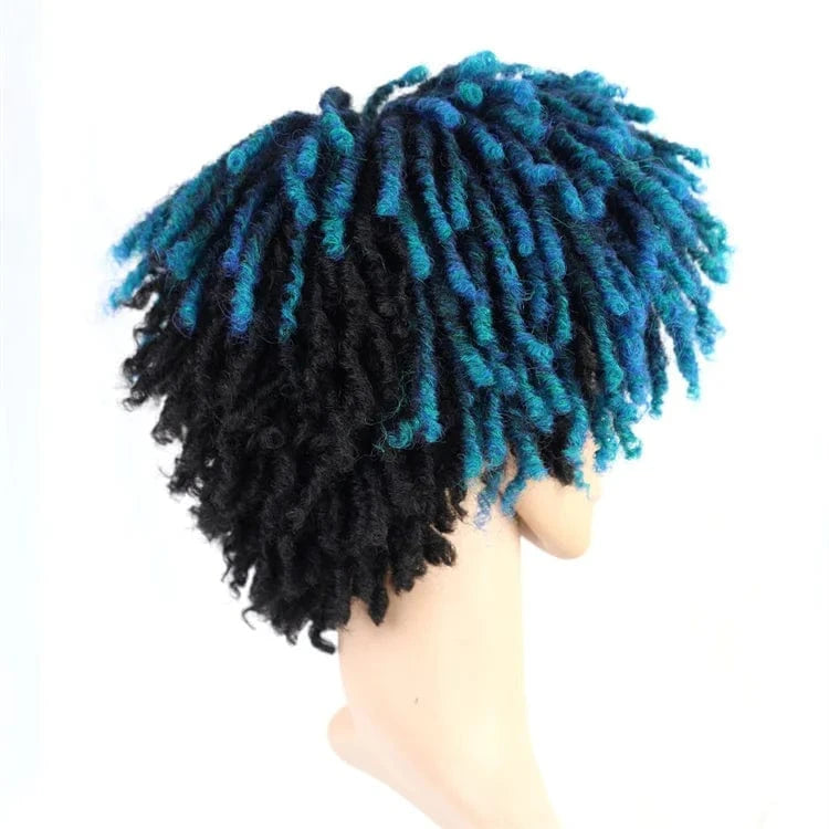 Multi Colored Magic Afro Kinky Curly Wigs With Fringe Women's Short Grey Synthetic Hair Wigs