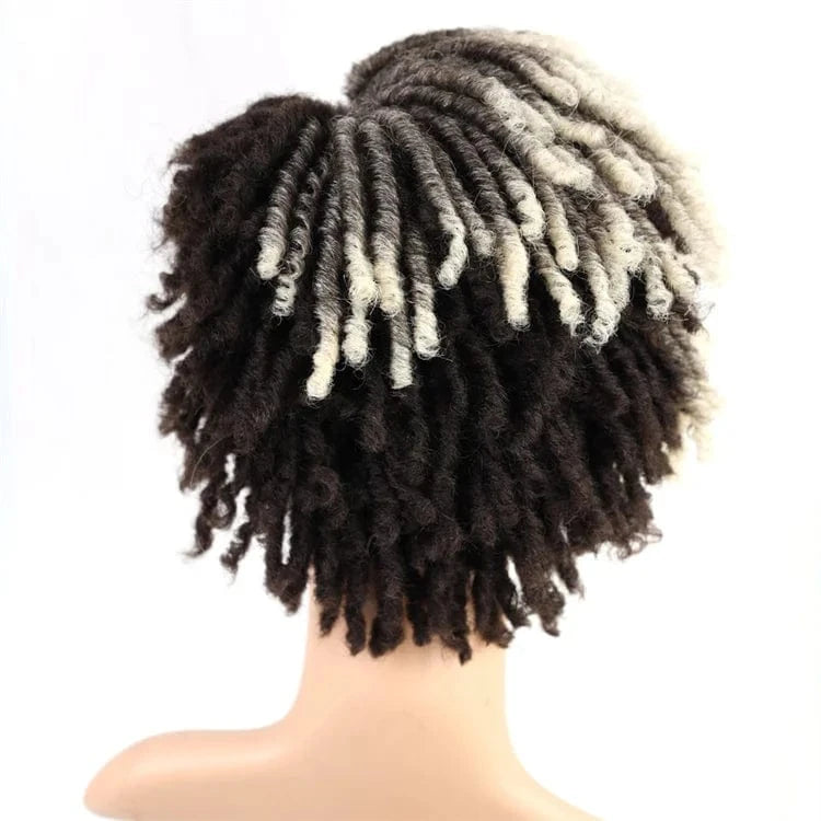 Multi Colored Magic Afro Kinky Curly Wigs With Fringe Women's Short Grey Synthetic Hair Wigs