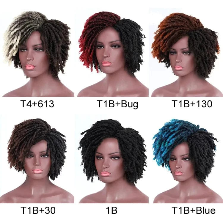 Multi Colored Magic Afro Kinky Curly Wigs With Fringe Women's Short Grey Synthetic Hair Wigs