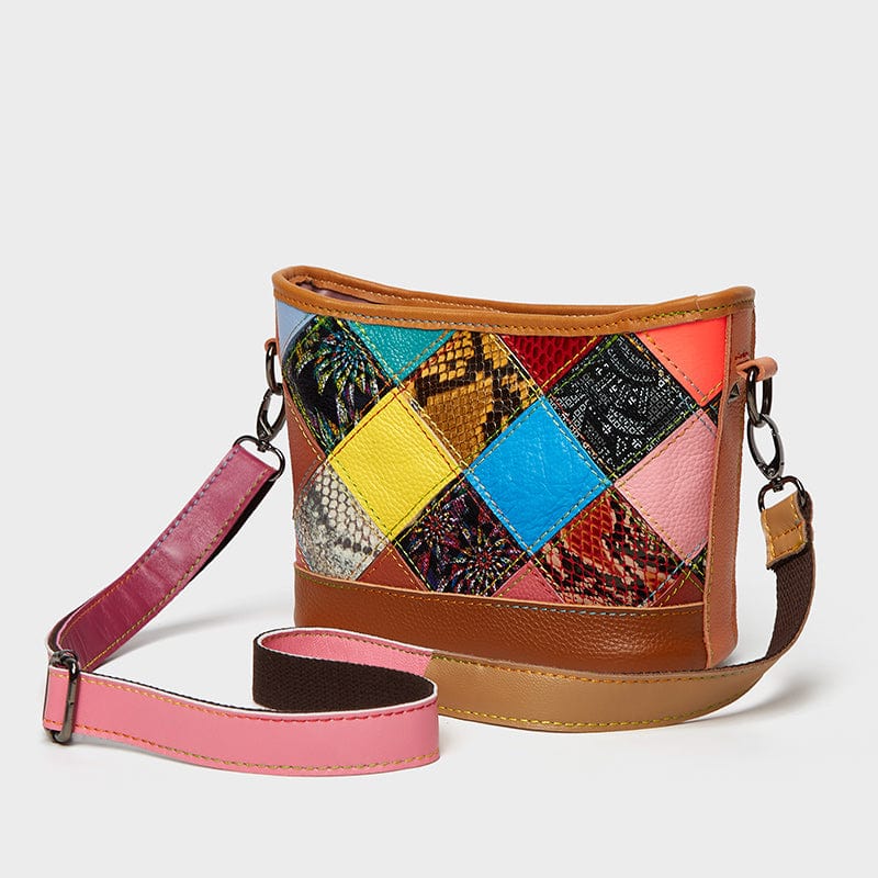 Multi Contrast color women new leather cross bag ladies mini shoulder bag genuine leather bags for women