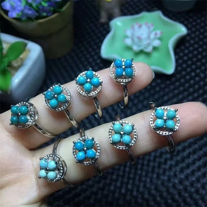 Multi Hot sale Tik Tok same style rotatable turquoise ring