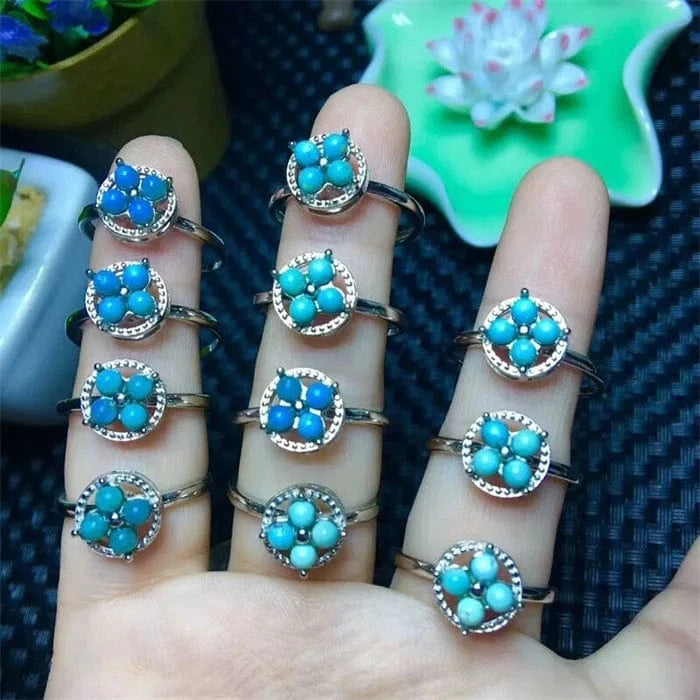 Multi Hot sale Tik Tok same style rotatable turquoise ring