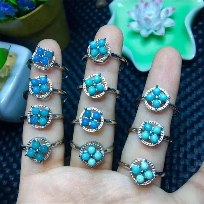 Multi Hot sale Tik Tok same style rotatable turquoise ring