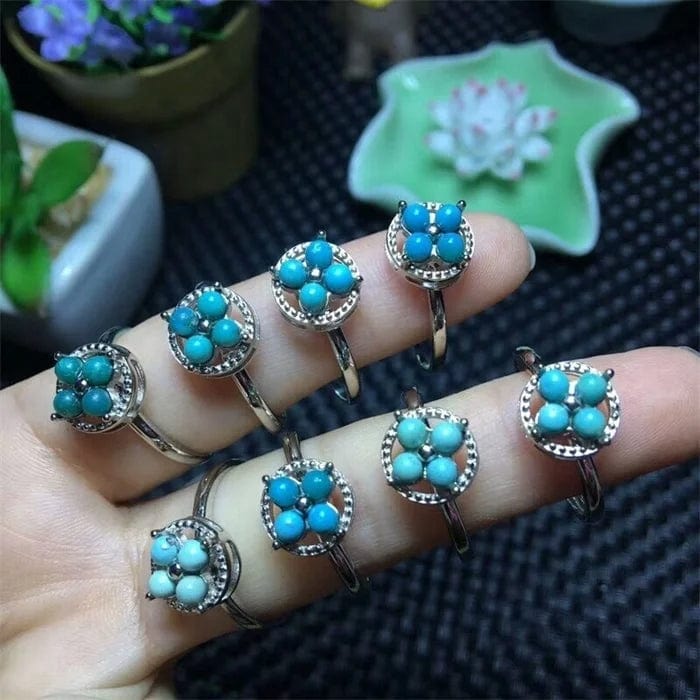 Multi Hot sale Tik Tok same style rotatable turquoise ring