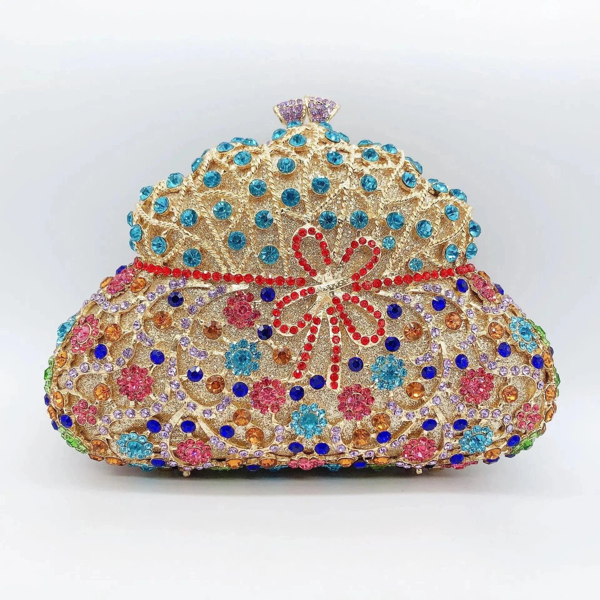 Multicolor Rhinestone Women Evening Clutch Pearl Purse Bridal Sparkly Diamond Bag Crystal Wedding Prom Handbags