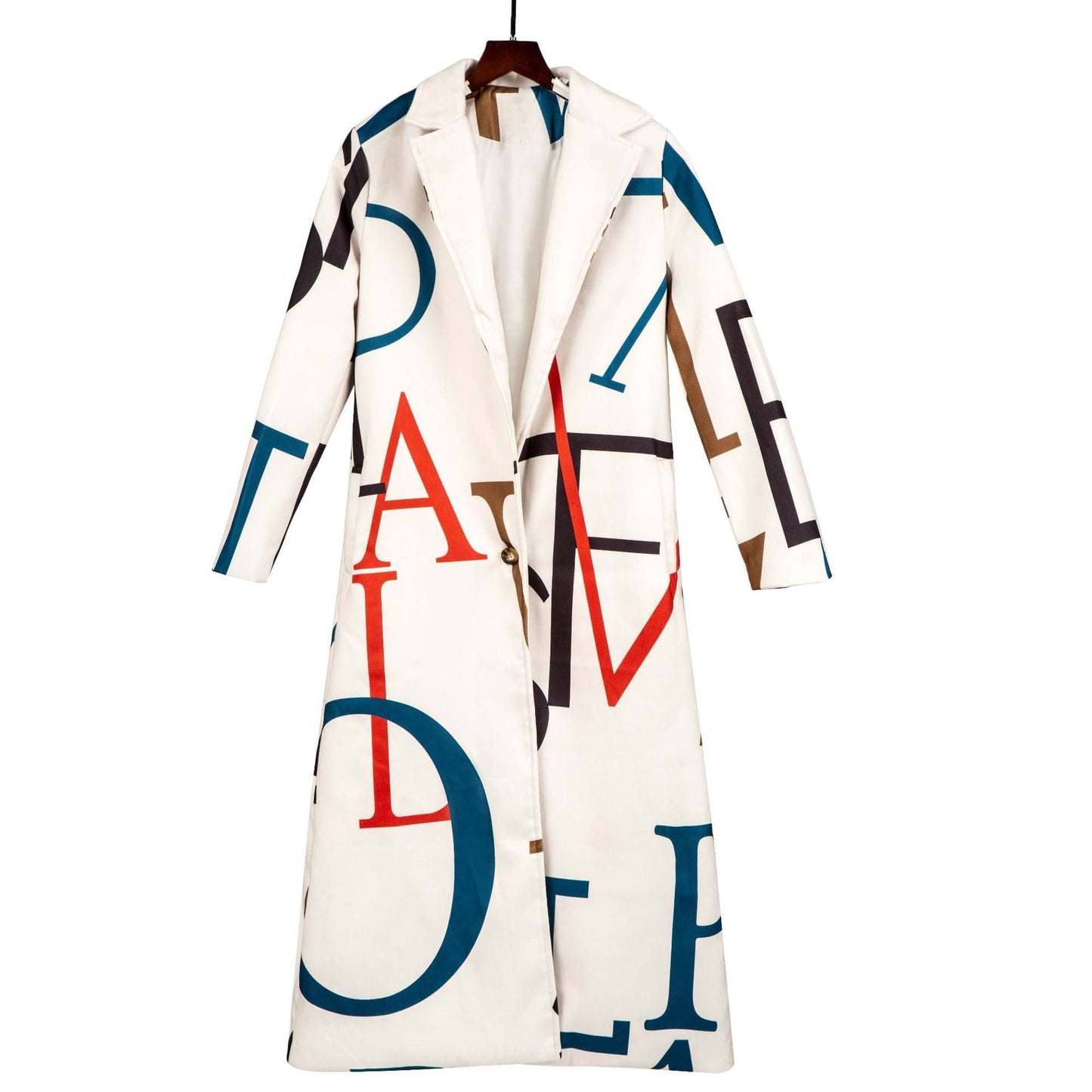 New 2022 Designs Autumn Winter Printed Casual Long Overcoat Women's Plus Size Trench Coats for Ladies