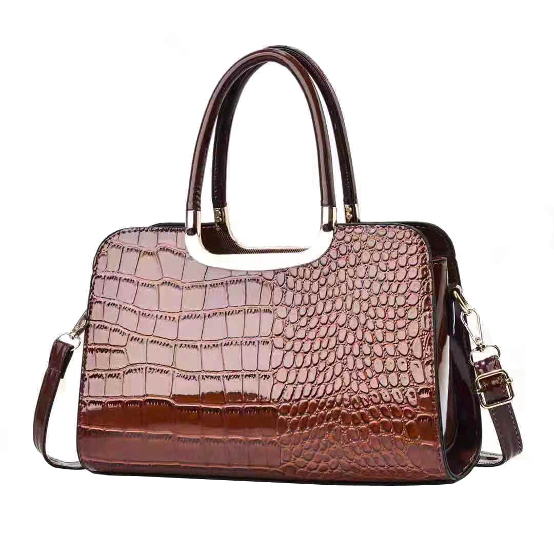 New alligator print  glace leather big handbag women  hand bags  fashion casual shoulder bag cross body bag 13156