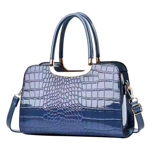 New alligator print  glace leather big handbag women  hand bags  fashion casual shoulder bag cross body bag 13156
