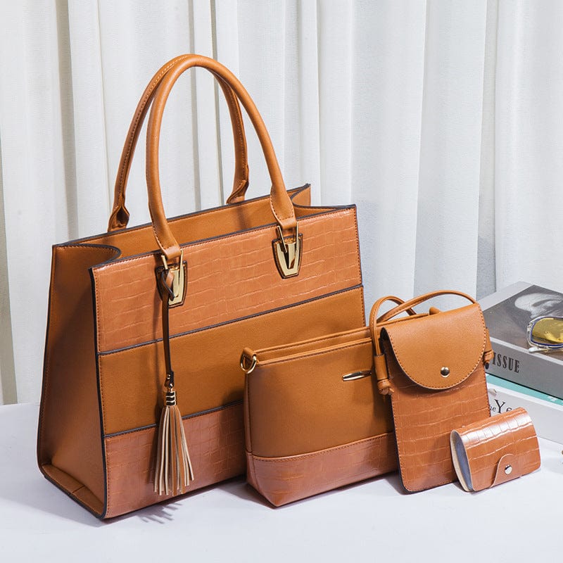 New Arrival 4pcs set Trendy Purses and Handbags Women Shoulder Bags Tote Satchel Phone Bag Card Holders Women Messenger Bags