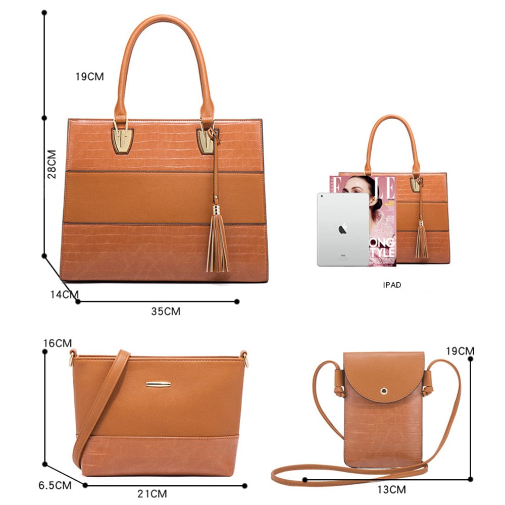 New Arrival 4pcs set Trendy Purses and Handbags Women Shoulder Bags Tote Satchel Phone Bag Card Holders Women Messenger Bags