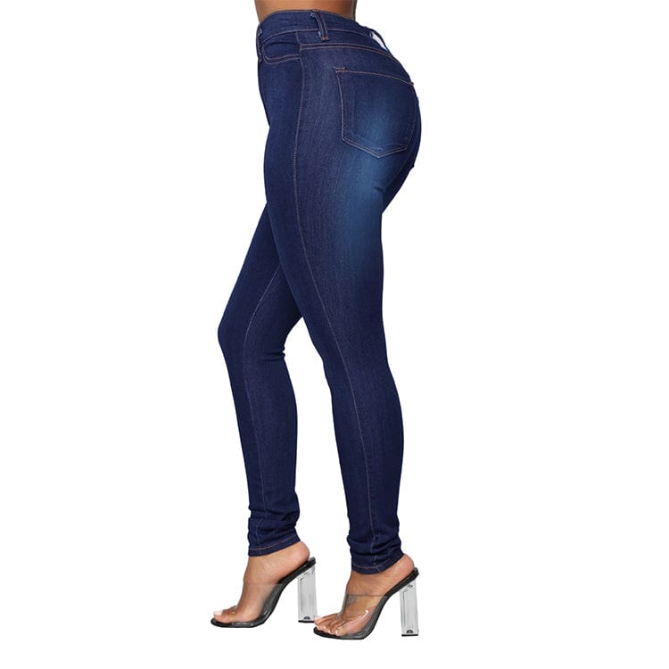 New Arrival Fashion New Design Pencil Fall Stretch Slim High Waist Blue Denim Pants Women Jeans
