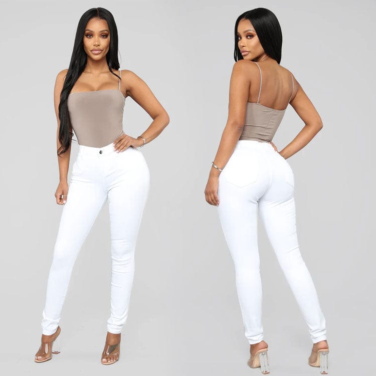 New Arrival Fashion New Design Pencil Fall Stretch Slim High Waist Blue Denim Pants Women Jeans