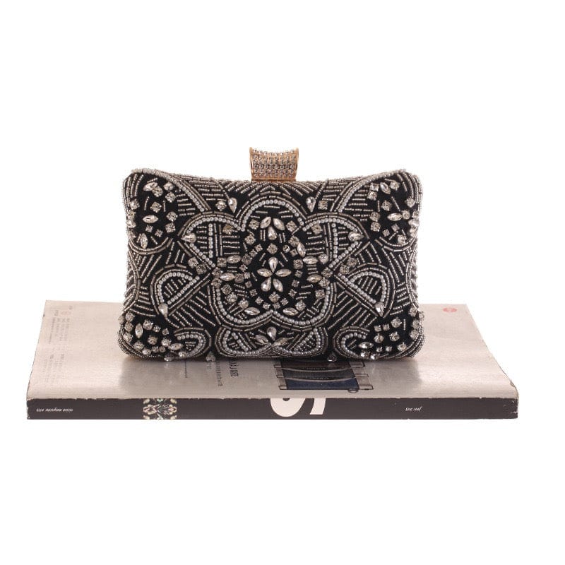 New Arrival Luxury Designer Handmade Embroidery Ladies Chains Party Rhinestones Evening Money Clutch Hand Bags Purse