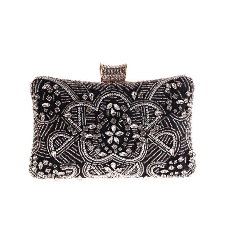 New Arrival Luxury Designer Handmade Embroidery Ladies Chains Party Rhinestones Evening Money Clutch Hand Bags Purse
