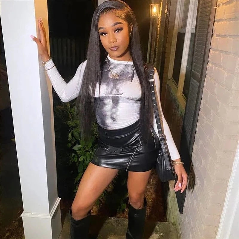 New Arrival New Top Street Shot Fashion 3D Print Long Sleeve Slim Slim T-shirt