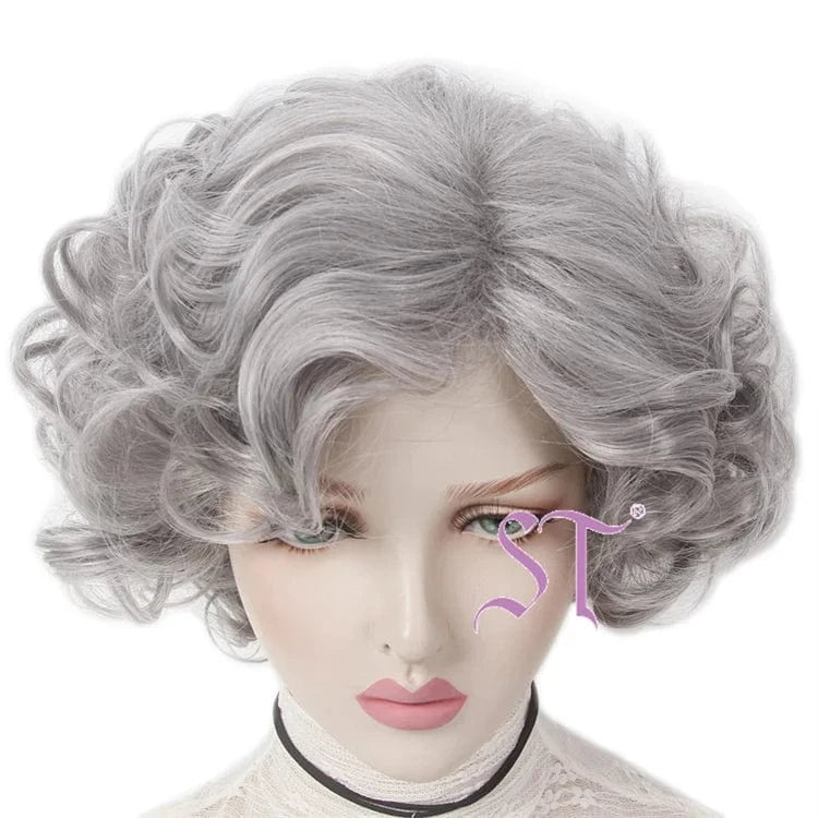 New Arrival Short Wig 12inch Short Granny Grey Wavy Donguan Factory Wigs Yingxiu Live Steaming Wigs For Christmas Party