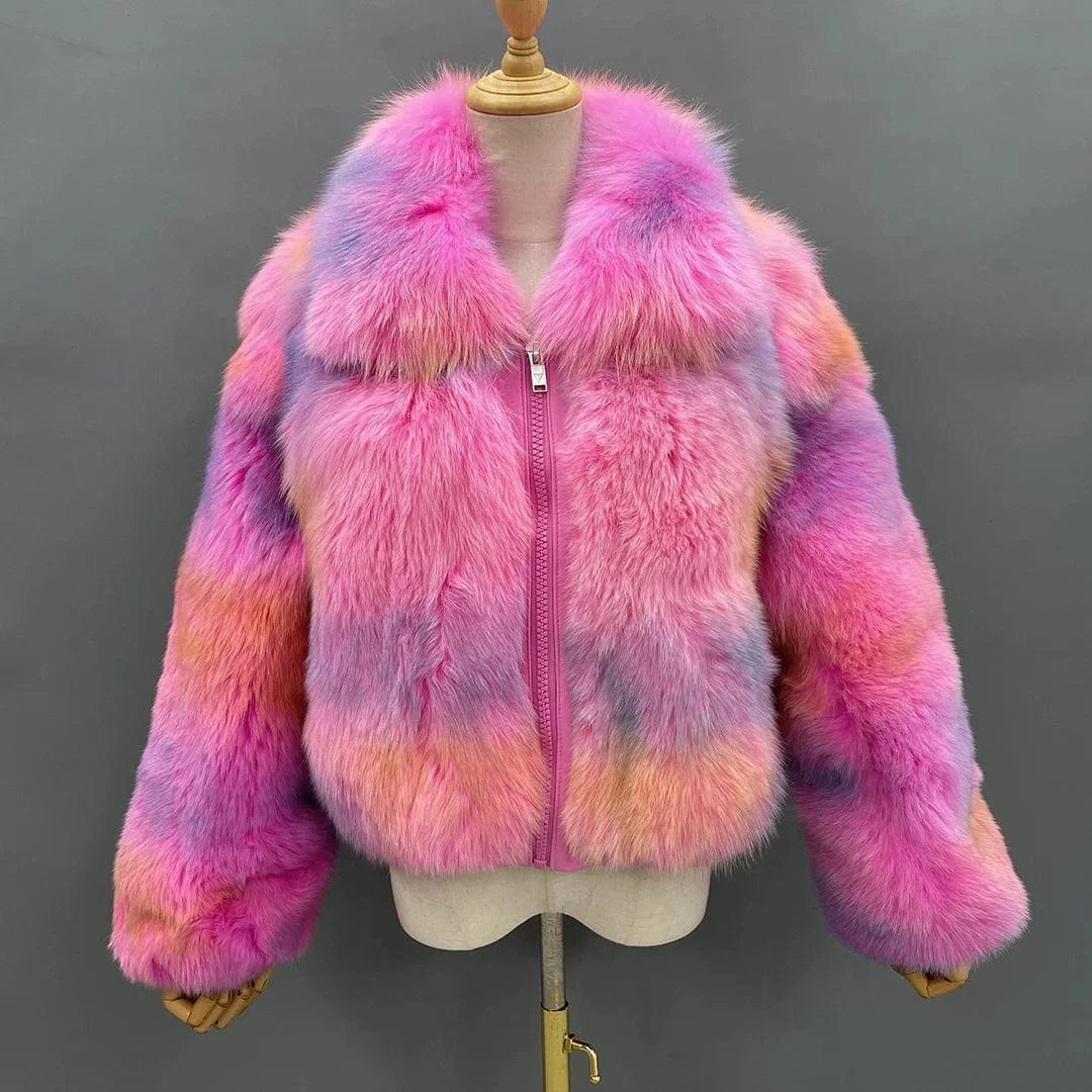 New Arrival Winter Low MOQ Thick Warm Real Fox Women Fur Coat