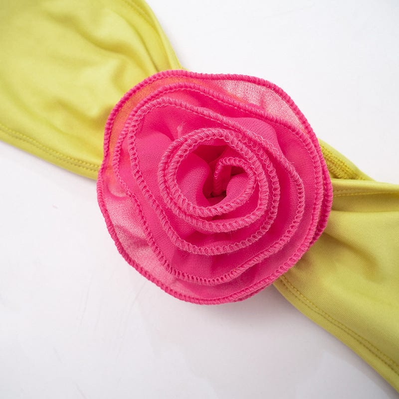 New arrivals summer sexy flower two piece bikinis set beachwear swimsuits for women 2023