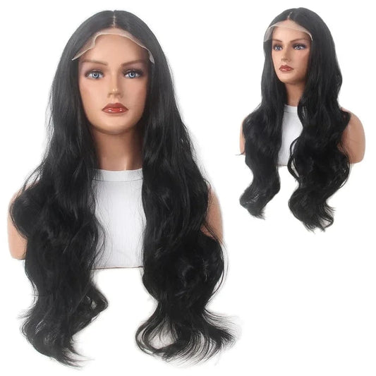 New Arrive 26'' Long Body Wave Black Tpart Lace Frontal Wig Cheap Wholesale 150% Laces And Wigs For Black Women