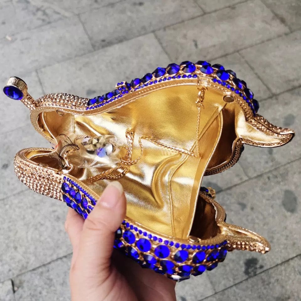 New Arrived Handmade Animal Shape Full Crystal Bag Small Cute Purses Women Bling Rhinestone Bags