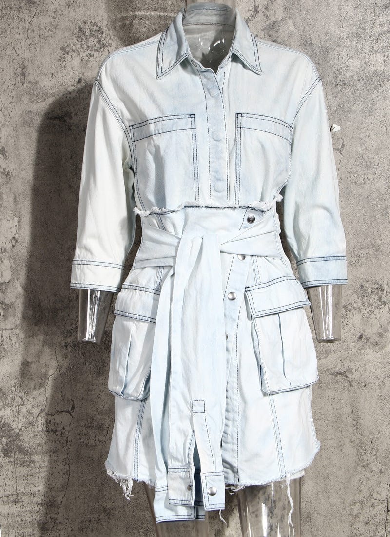New autumn and winter demin 2 pieces set casual dress with short skirt set fashion hot street style