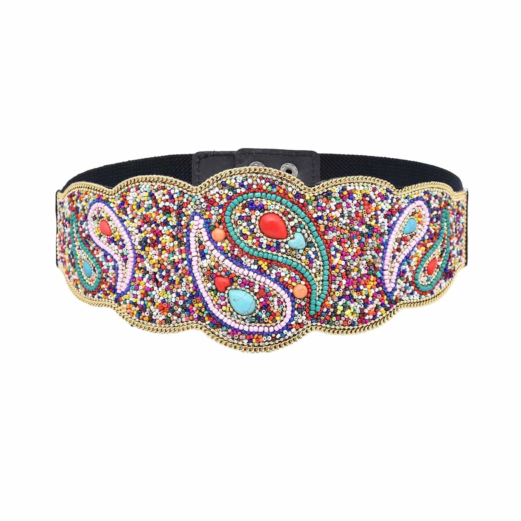 New BOHE Women Belt Formation Colorful and Multicolor Charm Personalized Belt Elastic Belt