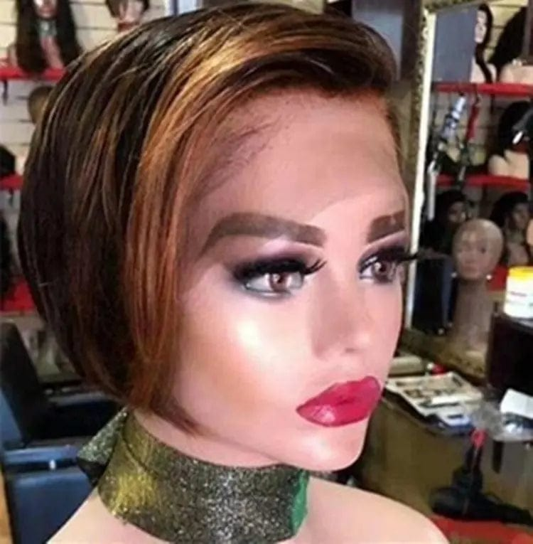 New Design Ombre #27 Blonde Color Pixie Wave Bob Wig