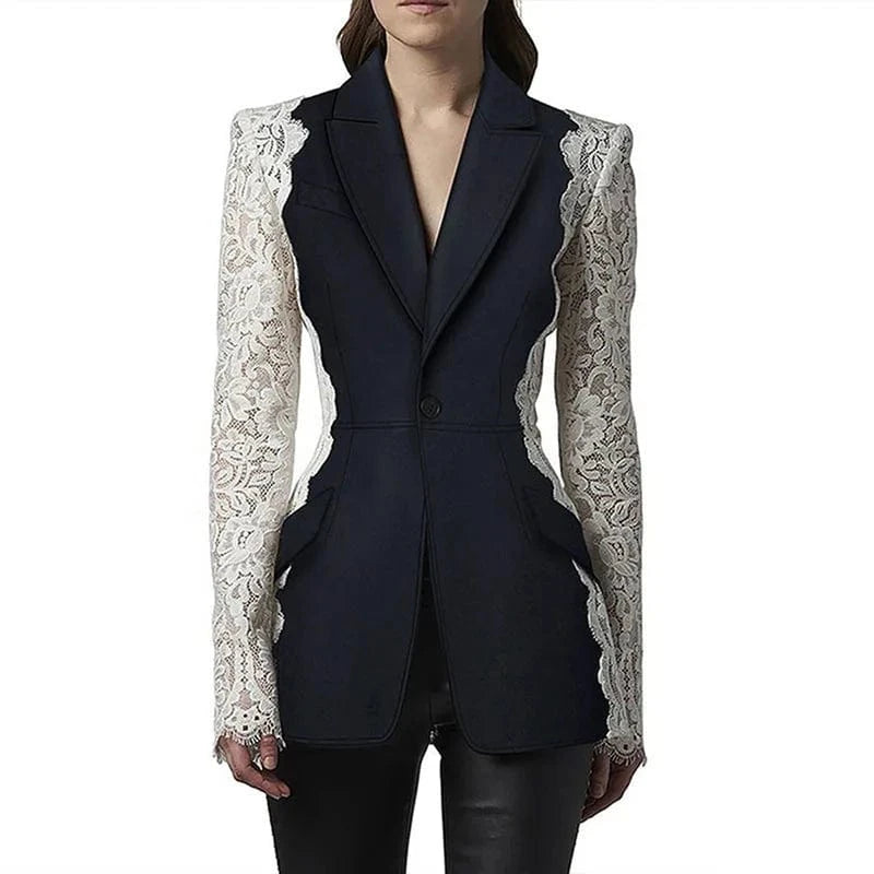New Designer Long Sleeve Fashion Plus Size Stock Black Women's Blazers
