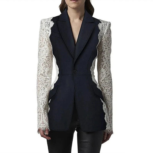 New Designer Long Sleeve Fashion Plus Size Stock Black Women's Blazers