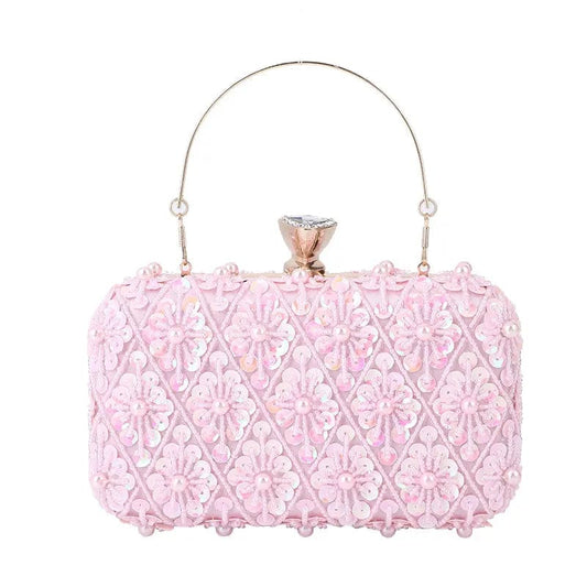 New Designer Women Square Box Clutch Evening Armpit Bags Party Ladies Money Clutch Diamond Wedding Purse Beadedlaser Sequins Bag