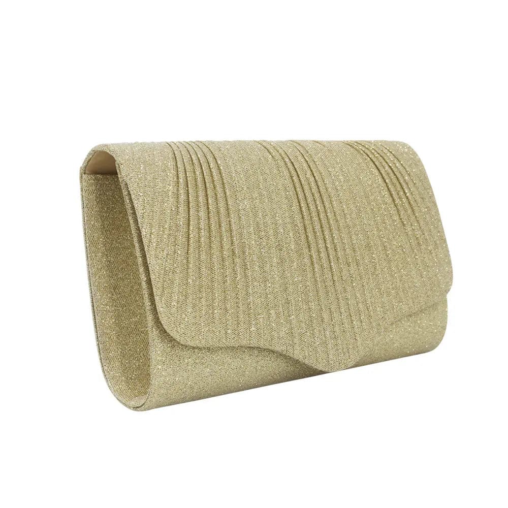 New European And American Fashion Folds Flashing Material Ladies Clutch One-shoulder Dinner Envelope Evening Clutch Bag