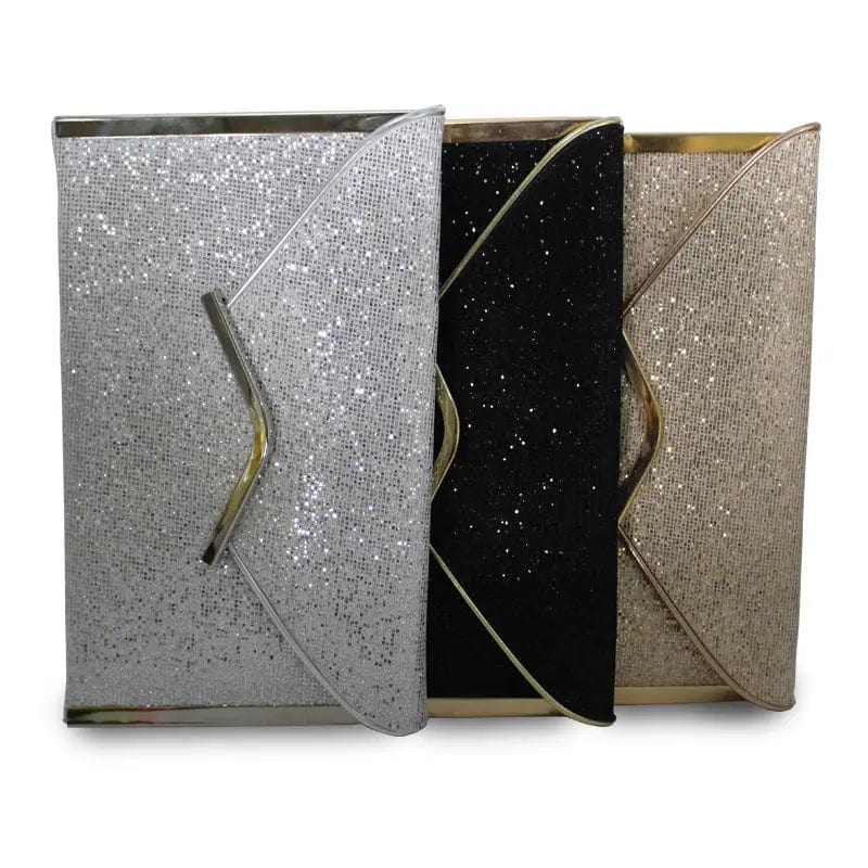 New European And American Fashion Large-capacity Flashing Material Spot Female Shiny Grain Clutch Dinner Evening  Bag