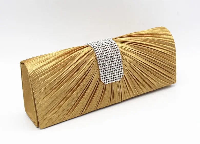 New European And American Fashion Pleated Diamond Ladies Banquet Bag Shoulder Clutch Dinner Evening Bag