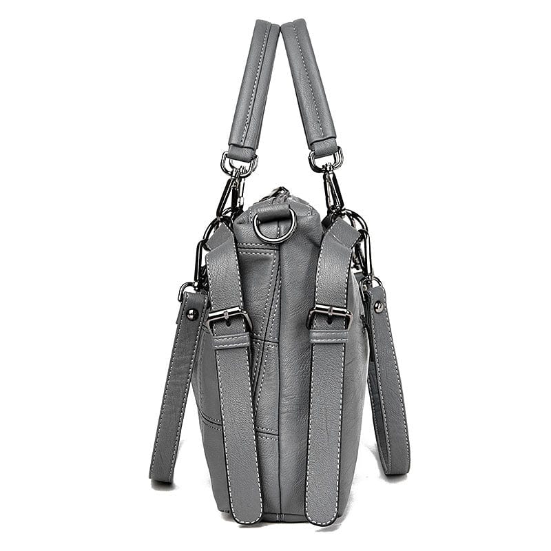 New European and American fashion women's single shoulder slung soft leather large capacity handbag