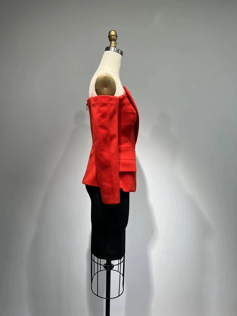 New Fashion Business Wear Long Sleeve Mini Top+Slim Black Skirt Two Pieces Suit Set Casual Blazer