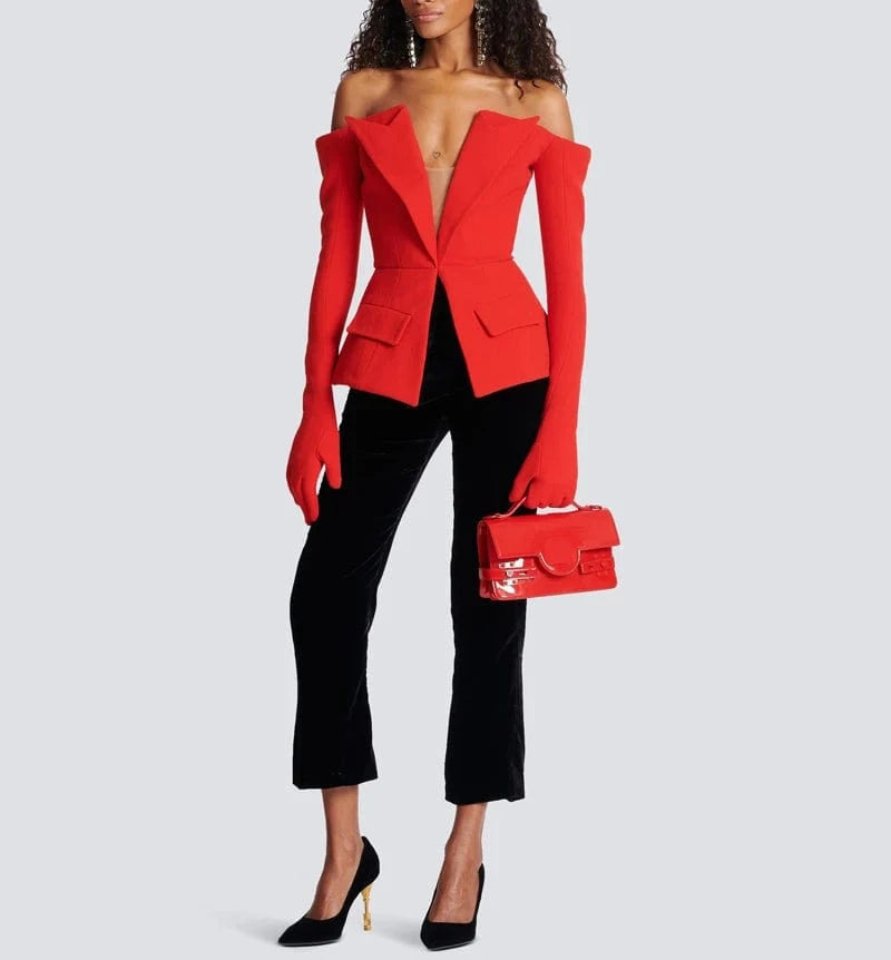 New Fashion Business Wear Long Sleeve Mini Top+Slim Black Skirt Two Pieces Suit Set Casual Blazer
