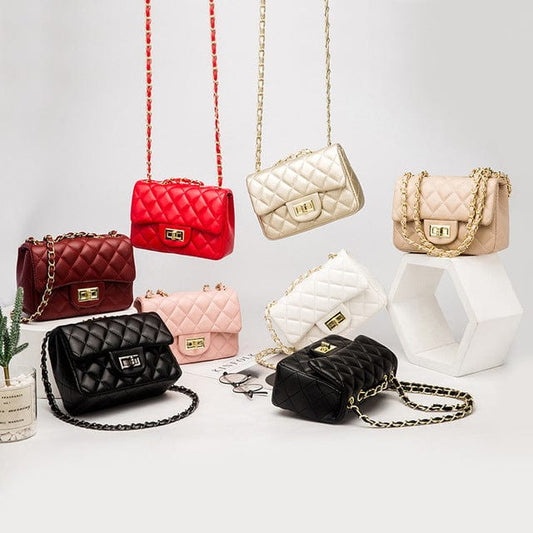 New fashion handbag for woman solid color cute mini small purse pu leather chain crossbody bag women hand bags handbag shoulder