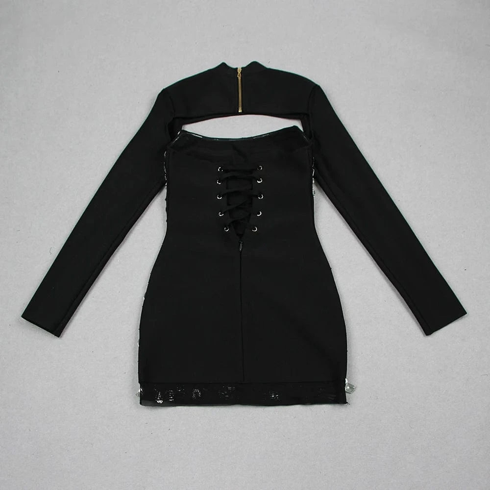 New Fashion High-end Diamond Women's Elegant Bandage Dress Party Club Evening Dresses