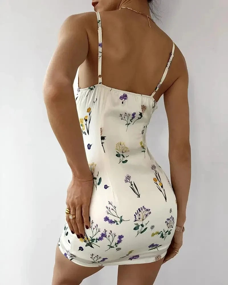 New Fashion Summer Floral Print Spaghetti Strap Women Plus Size Maxi Dress Ladies Casual Bohemian Dress