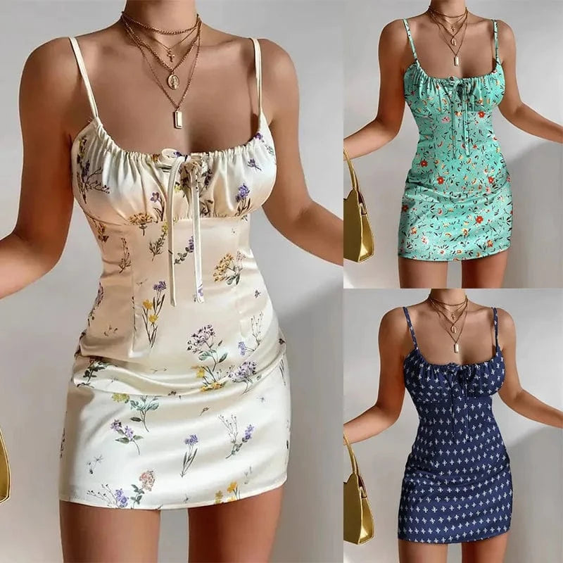 New Fashion Summer Floral Print Spaghetti Strap Women Plus Size Maxi Dress Ladies Casual Bohemian Dress
